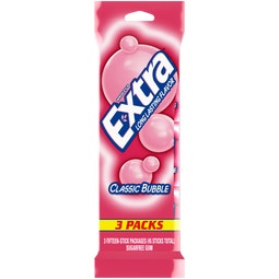 EXTRA Classic Bubble Sugarfree Chewing Gum, Multipack (3 Packs) image