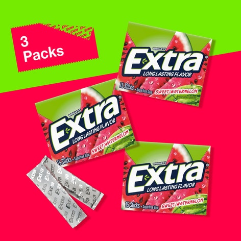 EXTRA Sweet Watermelon Sugarfree Gum, 3-Pack