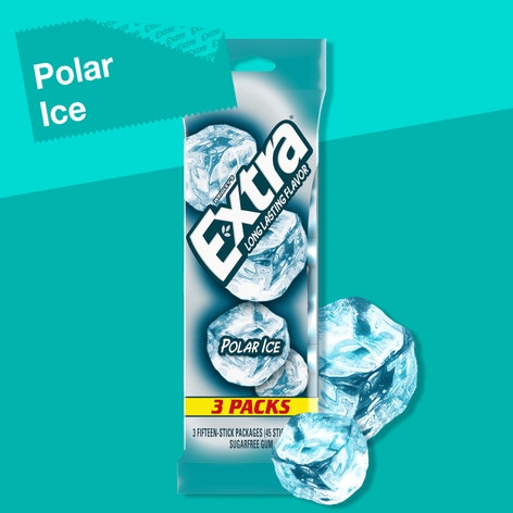 EXTRA Polar Ice Sugarfree Chewing Gum, Multipack (3 Packs)