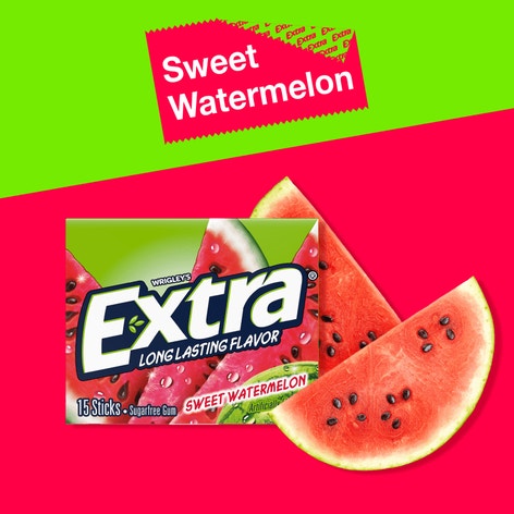 EXTRA Sweet Watermelon Sugarfree Chewing Gum, 15-Stick Single Pack