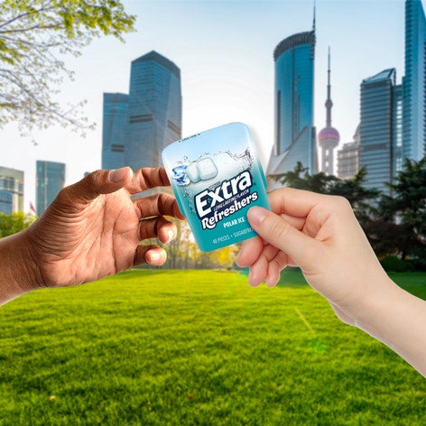 EXTRA Refreshers Polar Ice Sugarfree Chewing Gum, 40-Piece Bottle