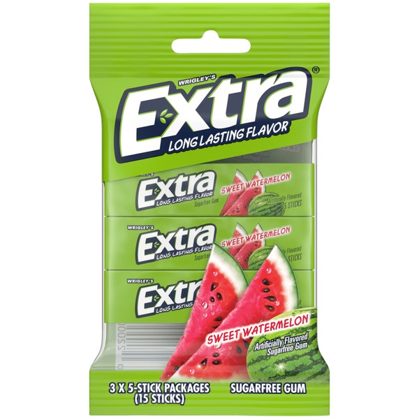 EXTRA Sweet Watermelon Sugarfree Chewing Gum, Multipack (3 Packs)