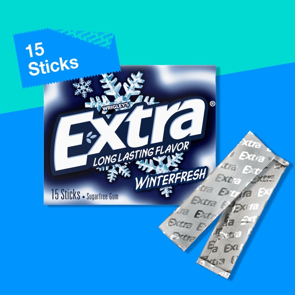 EXTRA Winterfresh Sugarfree Chewing Gum, 15-Stick Single Pack