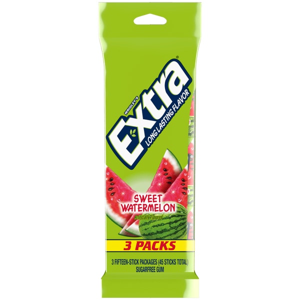 EXTRA Sweet Watermelon Sugarfree Gum, 3-Pack