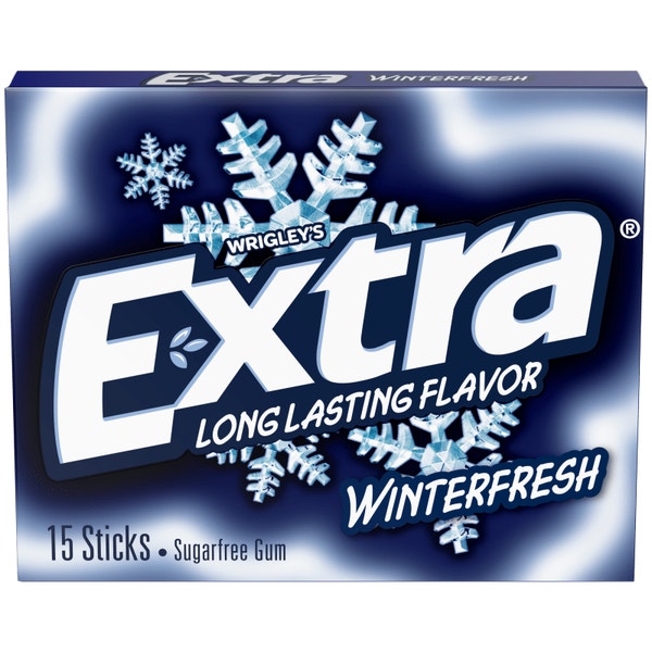 EXTRA Winterfresh Sugarfree Chewing Gum, 15-Stick Single Pack