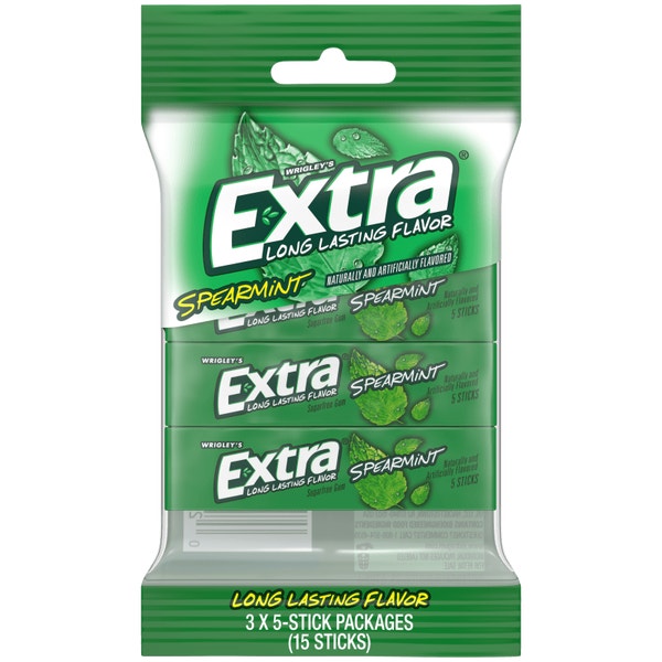 EXTRA Spearmint Sugarfree Chewing Gum, Multipack (3 Packs)