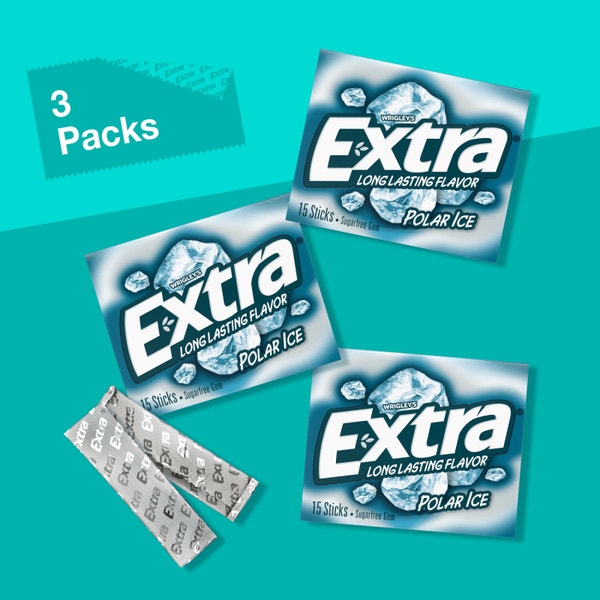 EXTRA Polar Ice Sugarfree Chewing Gum, Multipack (3 Packs)