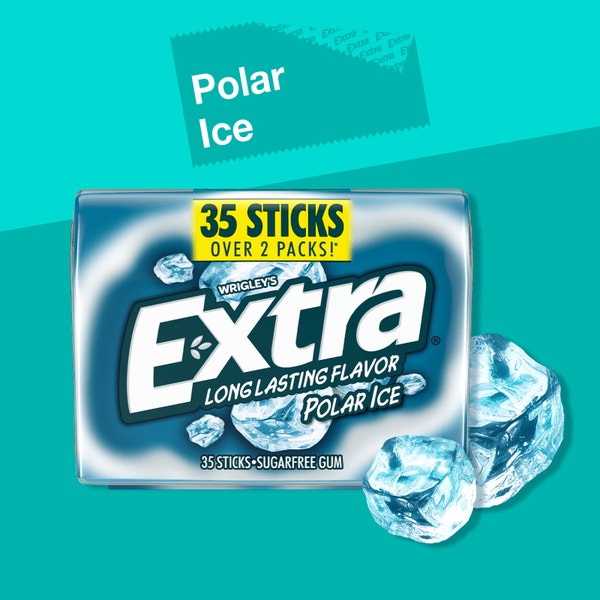 EXTRA Polar Ice Sugarfree Chewing Gum, 35-Stick Mega Pack