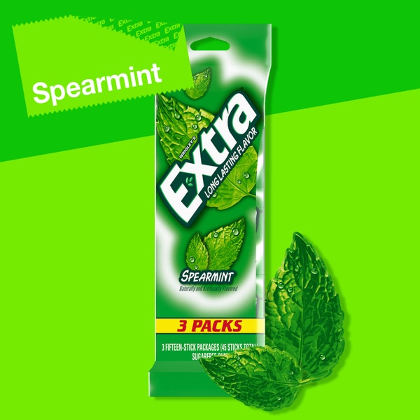 EXTRA Spearmint Sugarfree Chewing Gum, Multipack (3 Packs)