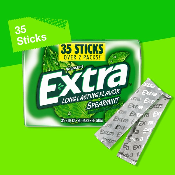 EXTRA Spearmint Sugarfree Chewing Gum, 35-Stick Mega Pack