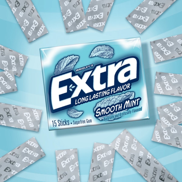 EXTRA Smooth Mint Sugarfree Chewing Gum, 15-Stick Single Pack