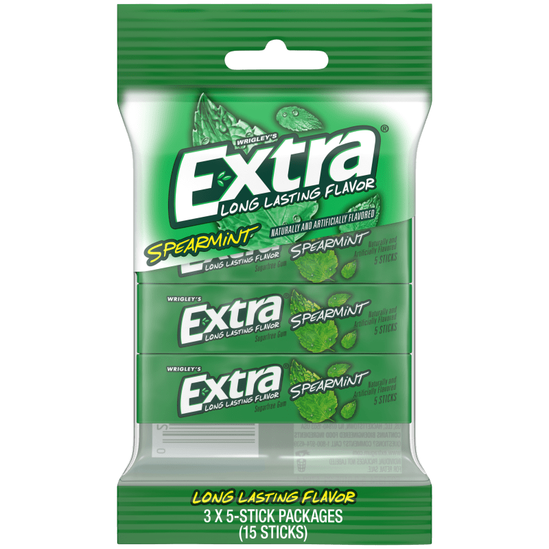 EXTRA Spearmint Sugarfree Chewing Gum, Multipack (3 Packs)