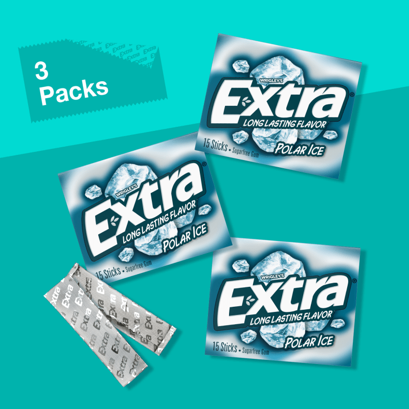 EXTRA Polar Ice Sugarfree Chewing Gum, Multipack (3 Packs)