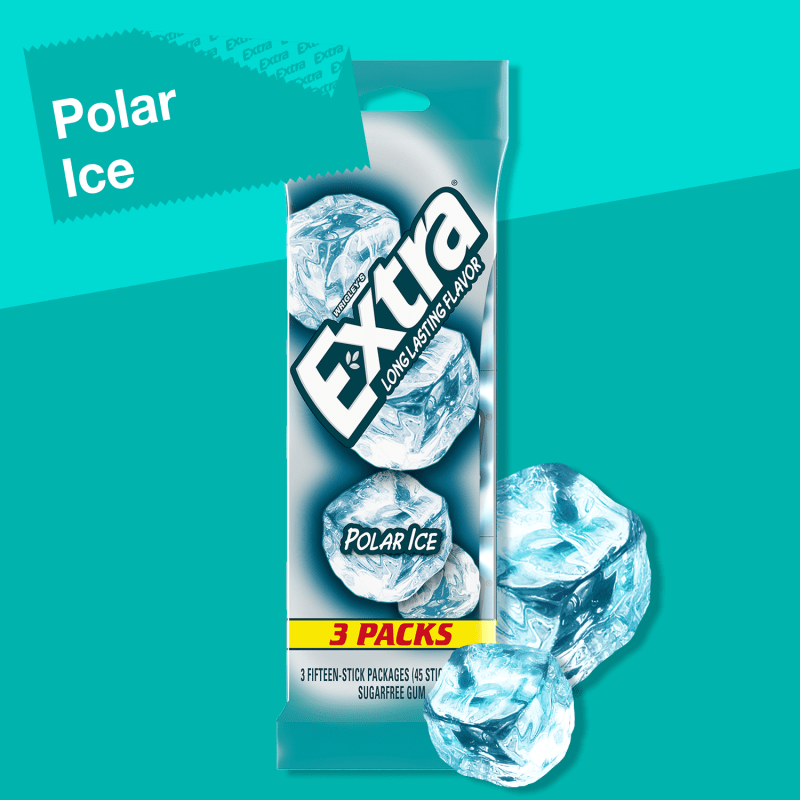 EXTRA Polar Ice Sugarfree Chewing Gum, Multipack (3 Packs)