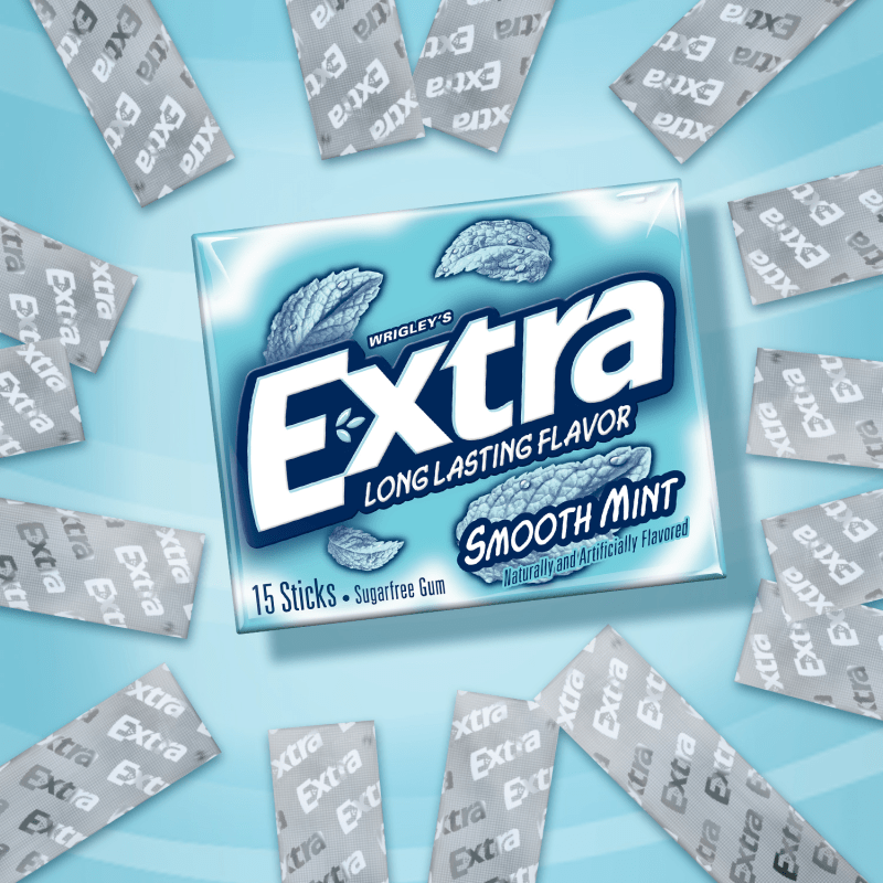 EXTRA Smooth Mint Sugarfree Chewing Gum, 15-Stick Single Pack