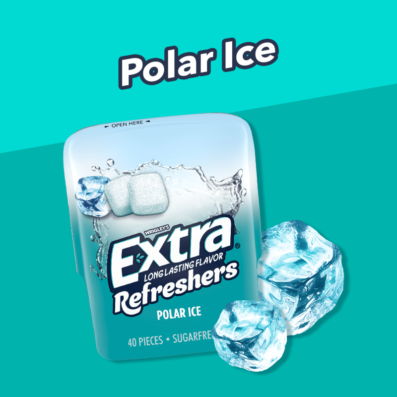 EXTRA Refreshers Polar Ice Sugarfree Chewing Gum, 40-Piece Bottle