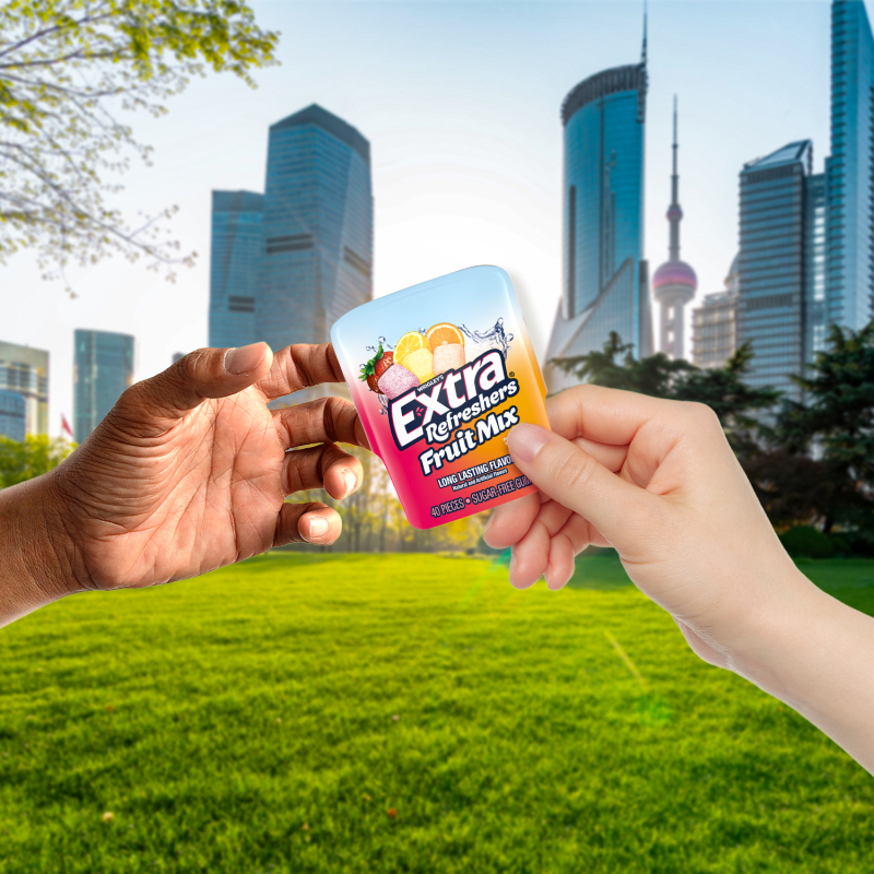 Extra Refreshers Fruit Mix Sugar Free Chewing Gum, 40-Piece Bottle 