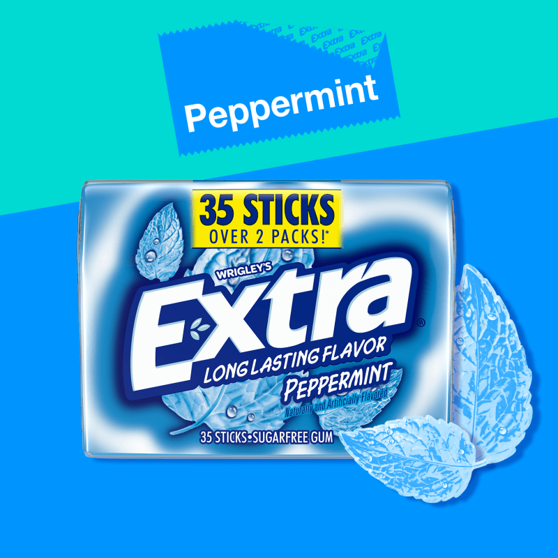 EXTRA Peppermint Sugarfree Chewing Gum, 35-Stick Mega Pack