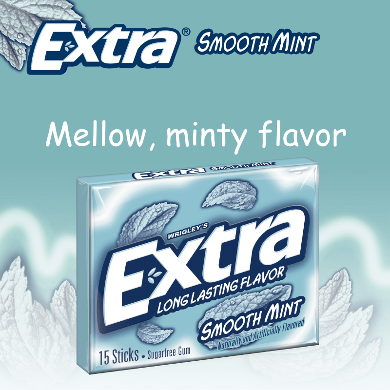 EXTRA Smooth Mint Sugarfree Chewing Gum, 15-Stick Single Pack